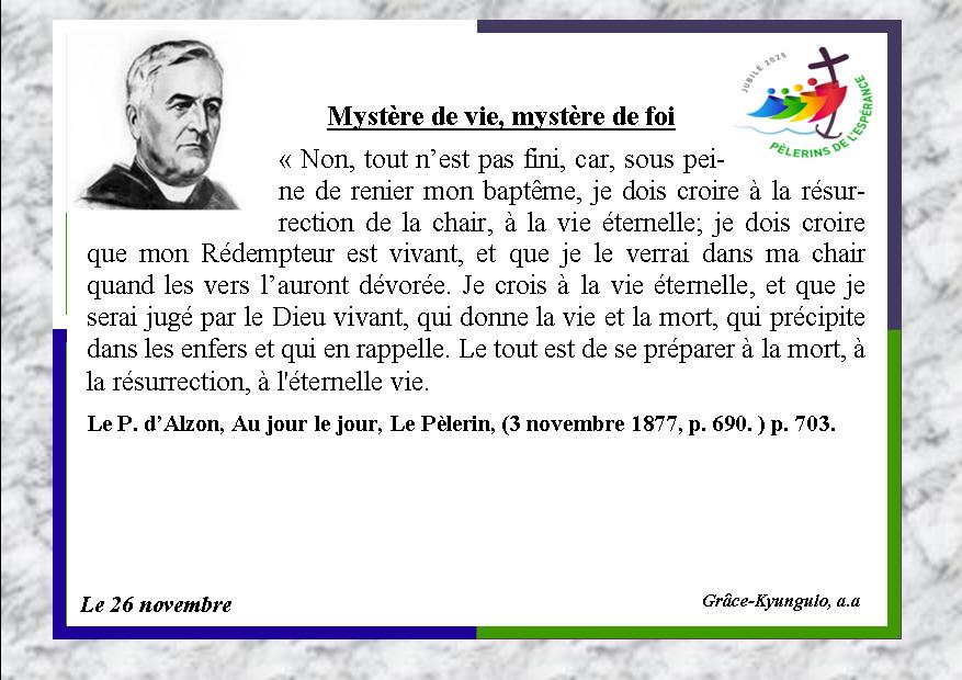 La pensée du jour (26 Novembre 2025)