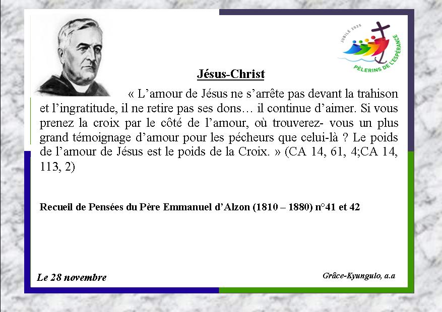 La pensée du jour (28 Novembre 2025)